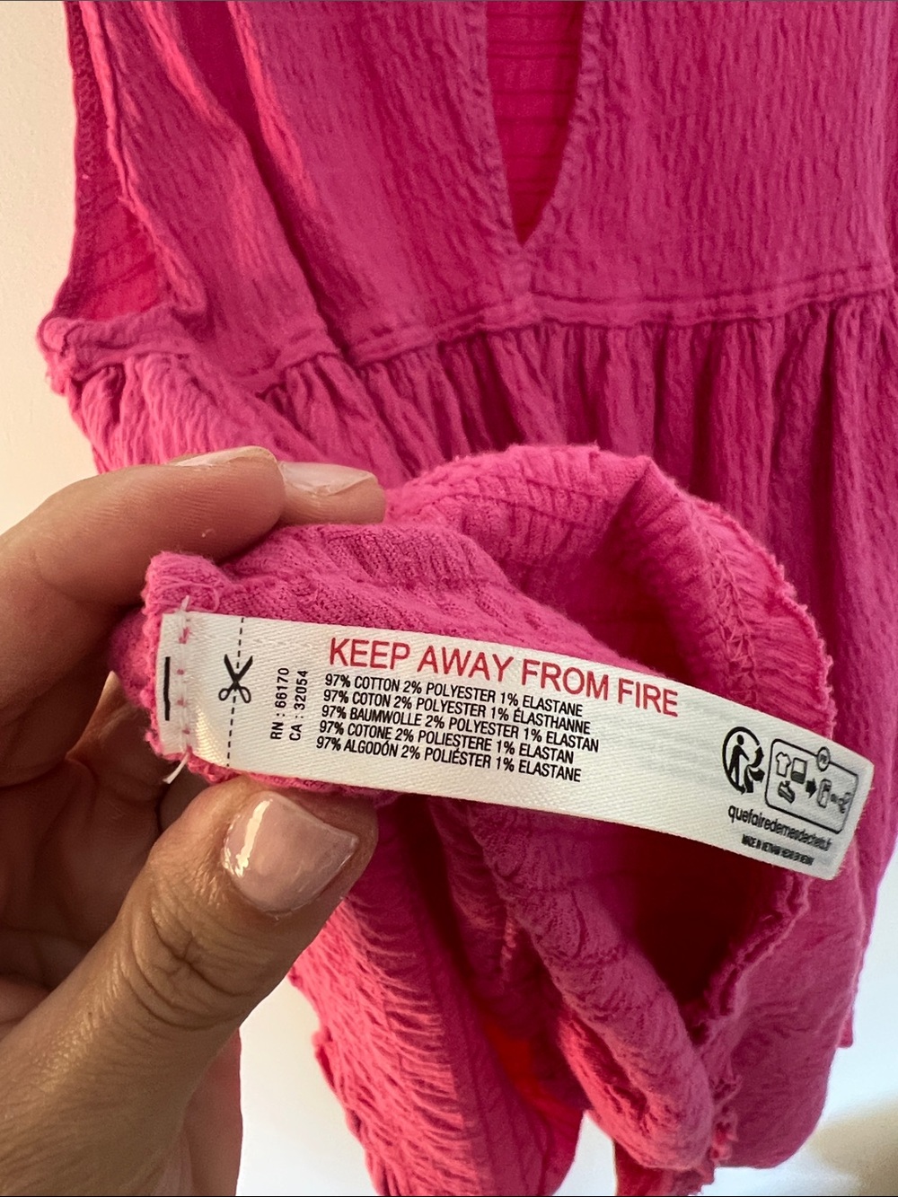 free people beach hot pink textured mini dress, size small - Picture 10 of 10